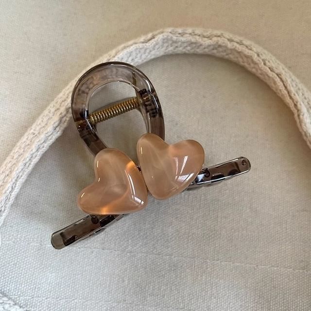 Heart Acrylic Hair Clamp