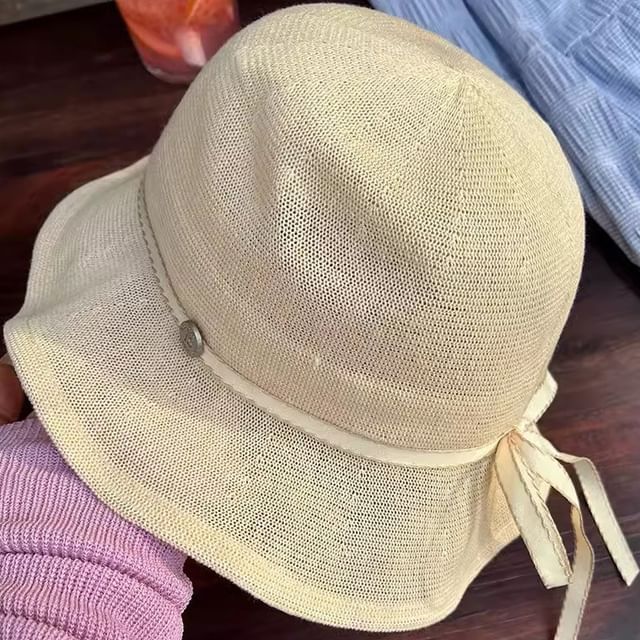 Ruffle Bucket Hat Cotton Linen