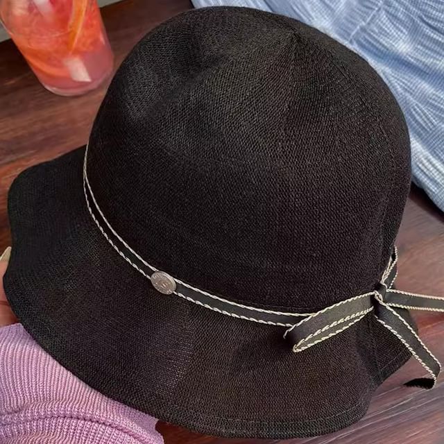 Ruffle Bucket Hat Cotton Linen