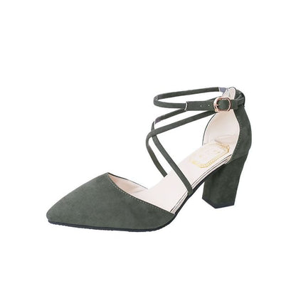 Chunky-Heel Pointy Sandals