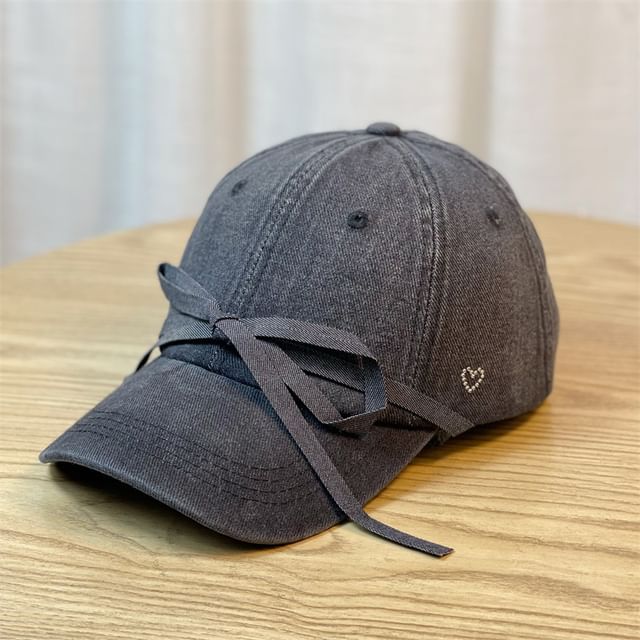 Baseball Washed Cap Bow Denim