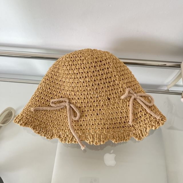 Bucket Bow Knit Hat