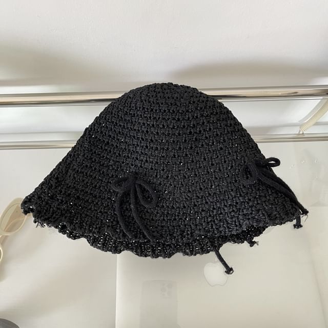 Bucket Bow Knit Hat
