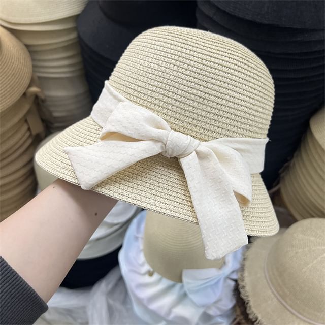 Bow Sun Straw Hat