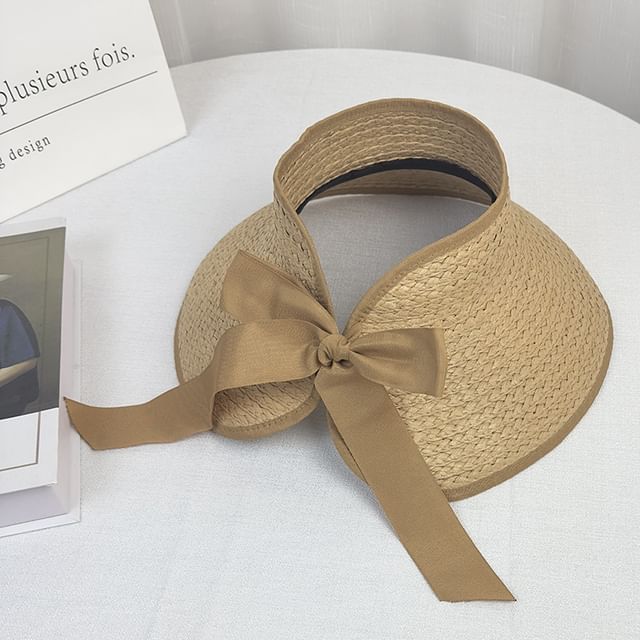 Trim Wide Visor Straw Contrast Brim Sun