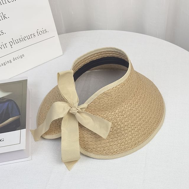 Trim Wide Visor Straw Contrast Brim Sun