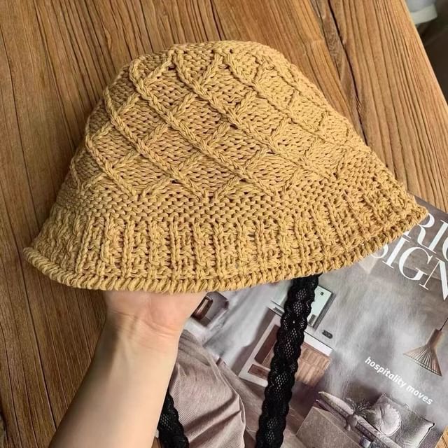 Hat Knit Bucket Plain