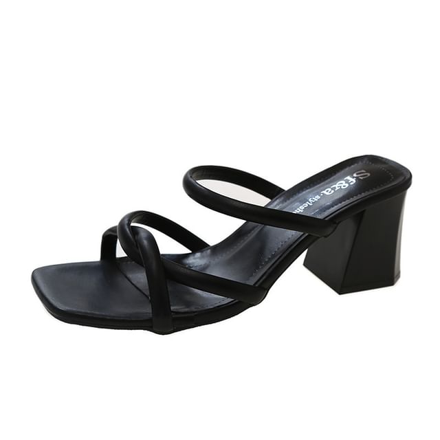 Sandals Slide Block Heel