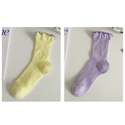 Contrast Trim Socks Set