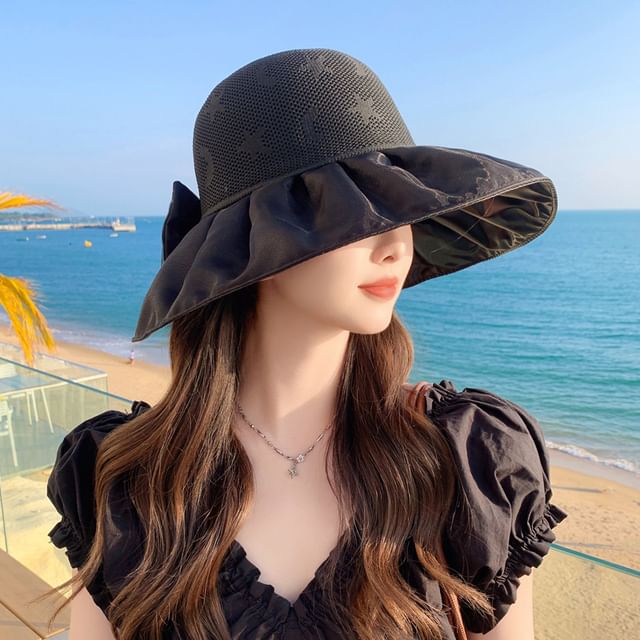 Sun Patterned Hat Ruched