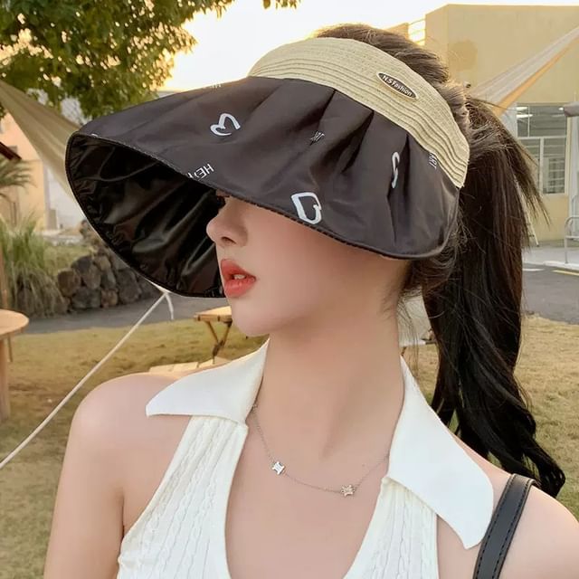 Wide Sun Heart Brim Print Visor