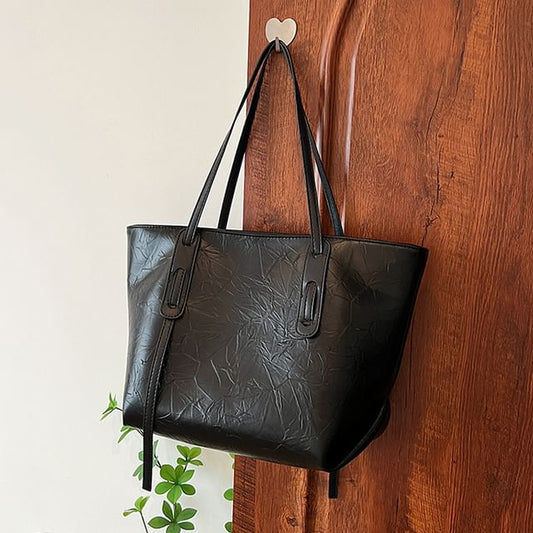 Leather Tote Faux Plain Bag
