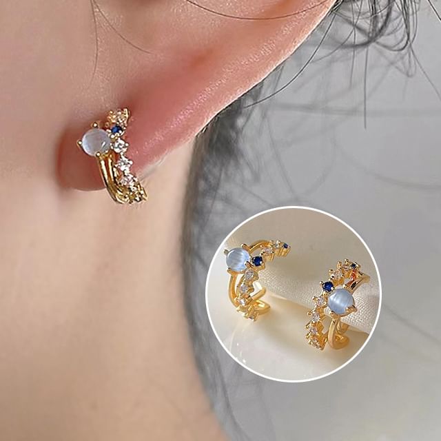 Rhinestone Alloy Layered Ear Cuff