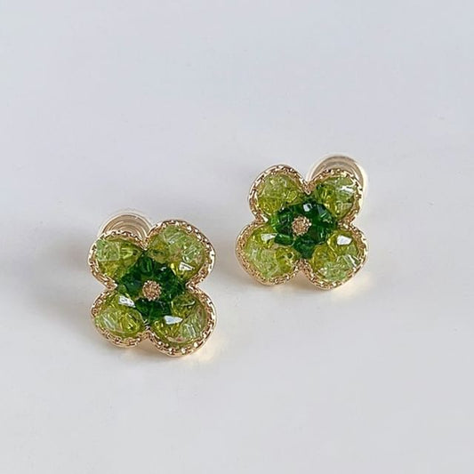 Clover Alloy Crystal Cuff Faux Ear