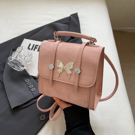 Butterfly Studded Flap Backpack