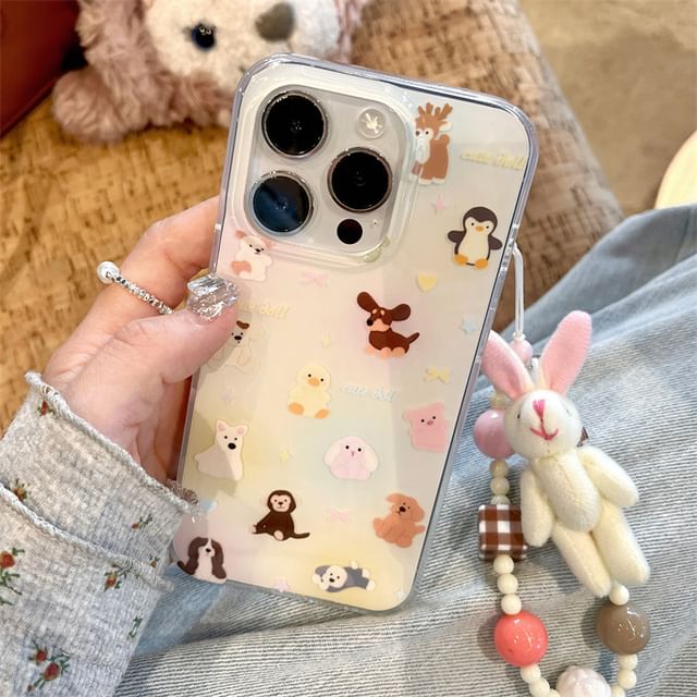 Animal Phone Case / Strap / Set - iPhone 15 Pro Max / 15 Pro / 15 Plus / 15 / 14 Pro Max / 14 Pro / 14 Plus / 14 / 13 Pro Max / 13 Pro / 13 / 13 mini / 12 Pro Max / 12 Pro / 12 / 12 mini / 11 Pro Max / 11 Pro / 11