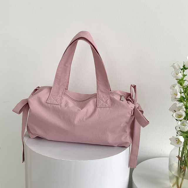 Bag Bow Plain Tote Accent Nylon