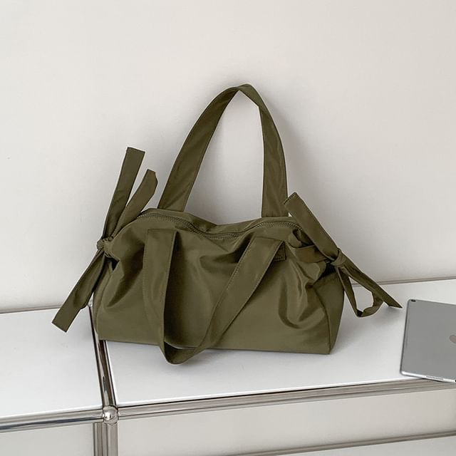 Bag Bow Plain Tote Accent Nylon