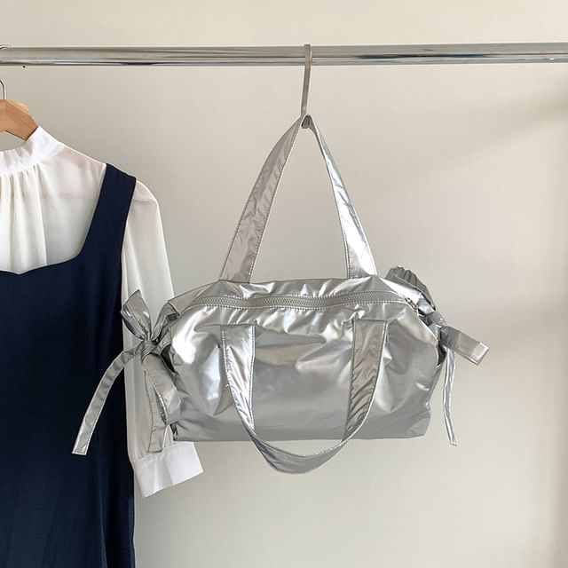 Bag Bow Plain Tote Accent Nylon