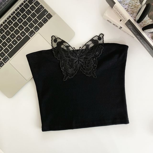 Butterfly Applique Tube Top