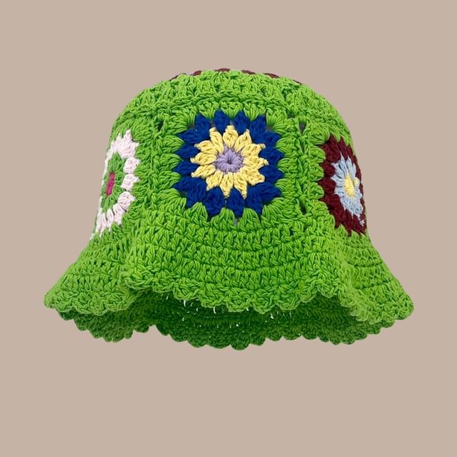 Floral Crochet Cloche Hat