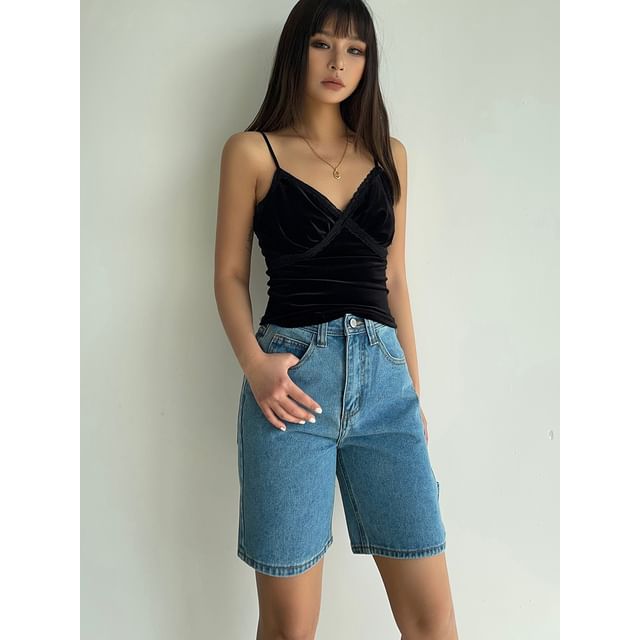 High-Waist Denim Shorts