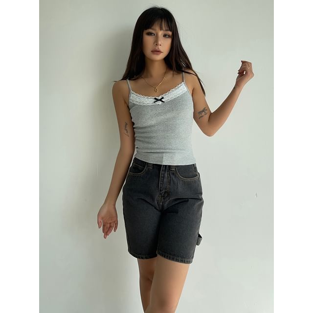 High-Waist Denim Shorts