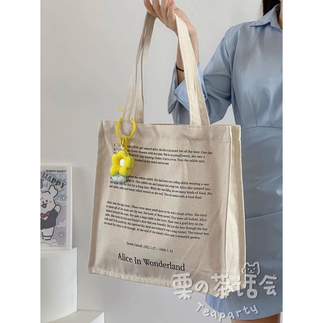 Print Canvas Tote Bag / Bag Charm / Set