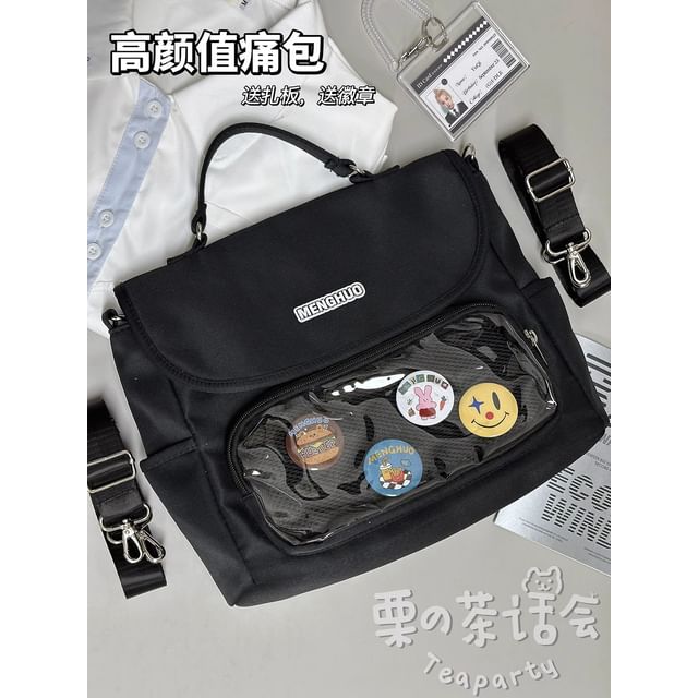 PVC Panel Flap Messenger Bag