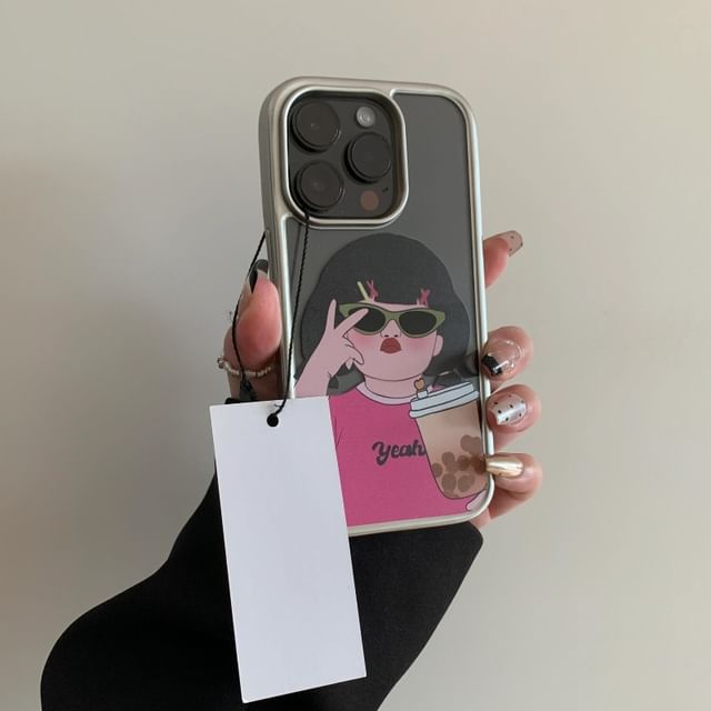 Cartoon Girl Phone Case - iPhone 15 Pro Max / 15 Pro / 15 Plus / 15 / 14 Pro Max / 14 Pro / 14 Plus / 14 / 13 Pro Max / 13 Pro / 13 / 13 mini / 12 Pro Max / 12 Pro / 12 / 12 mini / 11 Pro Max / 11 Pro / 11