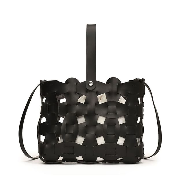 Leather Faux Crossbody Cutout Bag