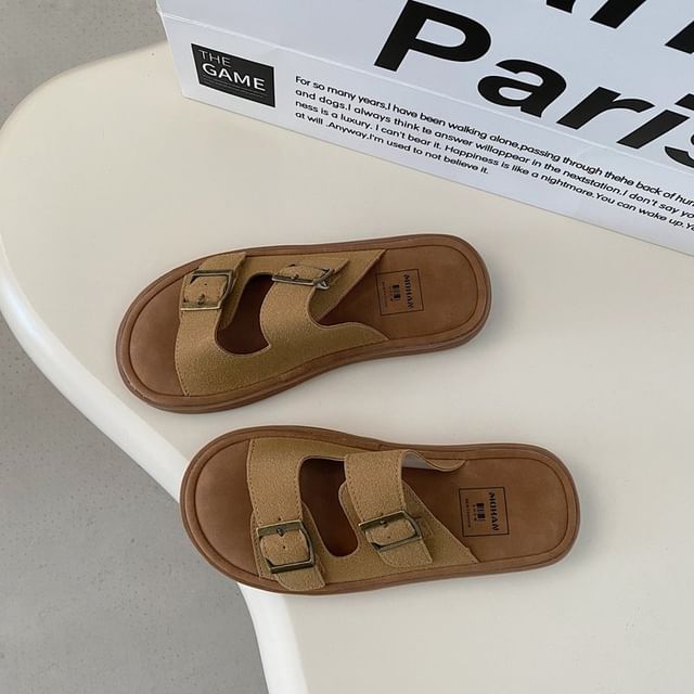 Buckled Slide Sandals