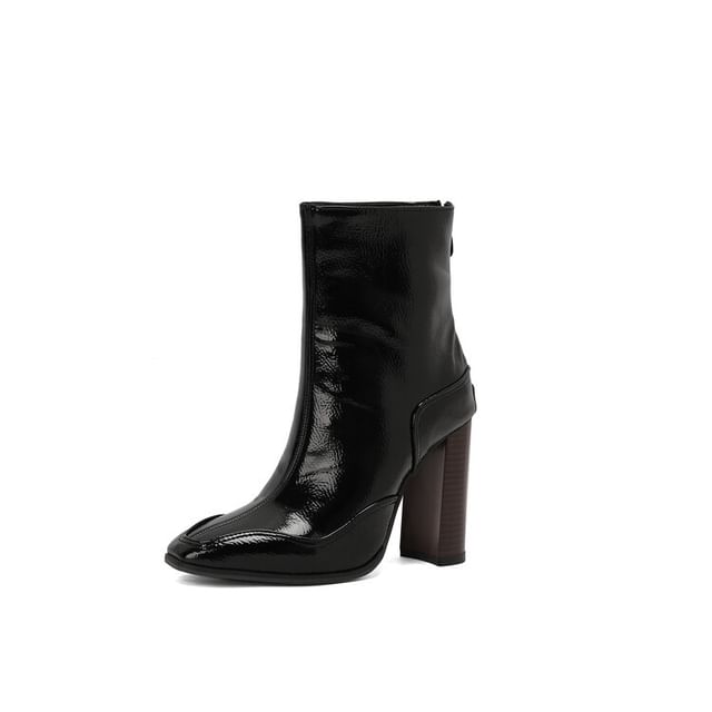 Toe Boots Pointed Chunky Short Heel