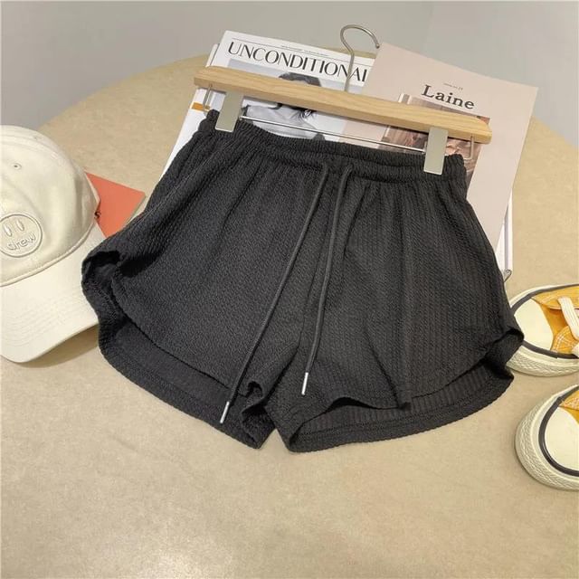 Plain Waist Drawstring Shorts