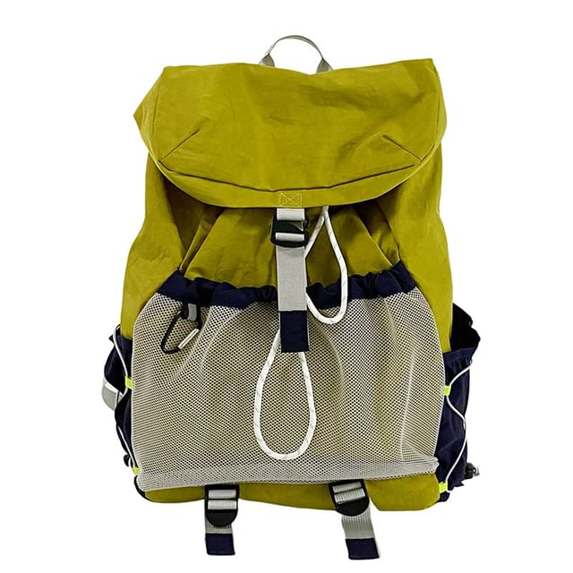 Mesh Panel Multi-Pocket Backpack