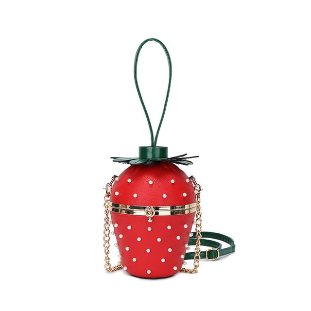 Bucket Chain Strap Strawberry Bag
