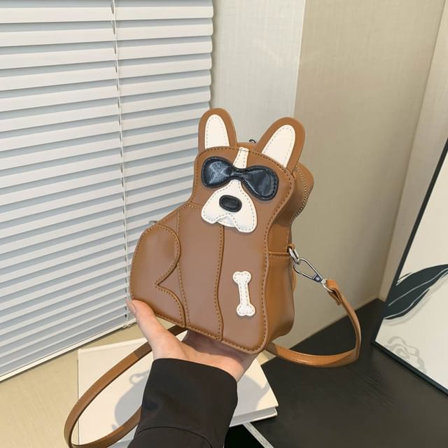 Dog Leather Faux Crossbody Bag