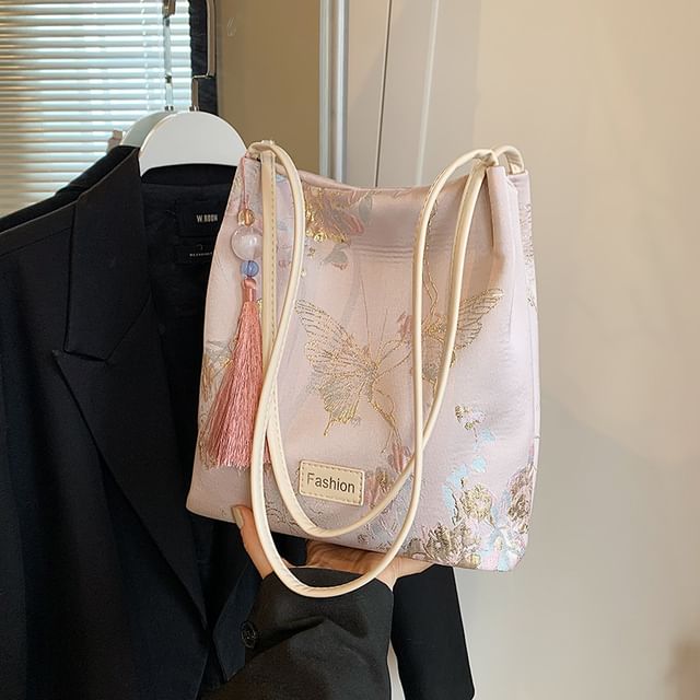 Jacquard Butterfly Bucket Bag