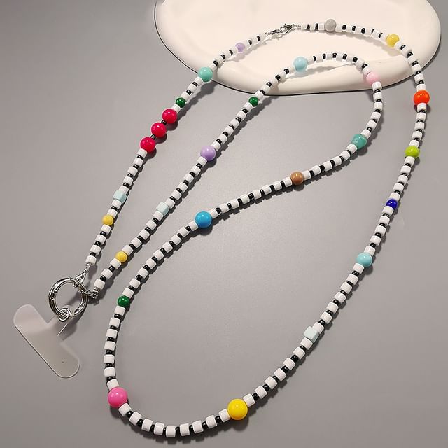 Bead Phone Lanyard with Lanyard Pad