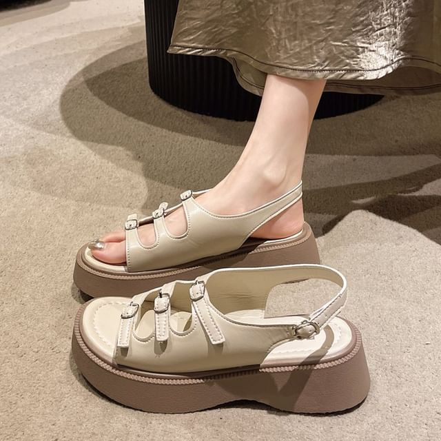 Platform Buckle Strap Sandals