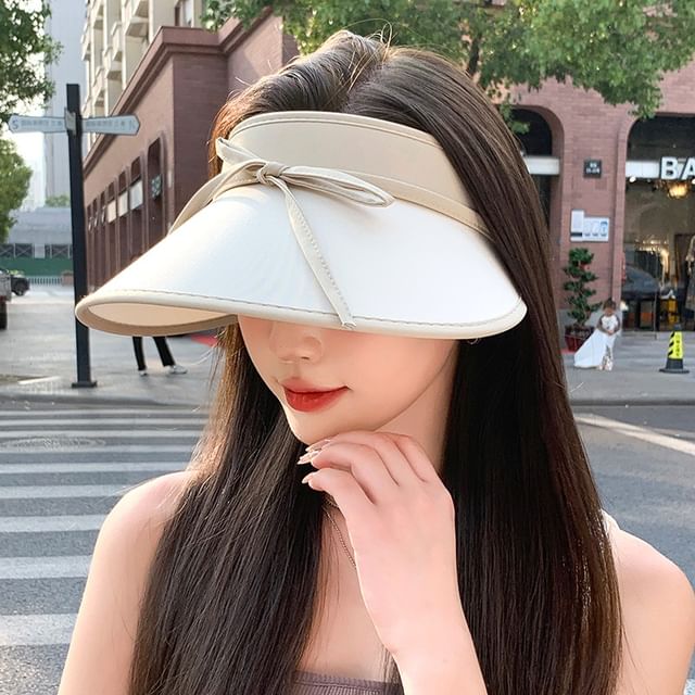 Sun Decoration Bow Visor Hat With