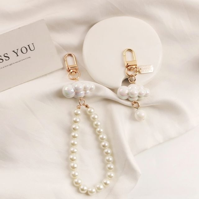 Cloud Faux Pearl Bag Charm Keyring Phone (Various Designs)