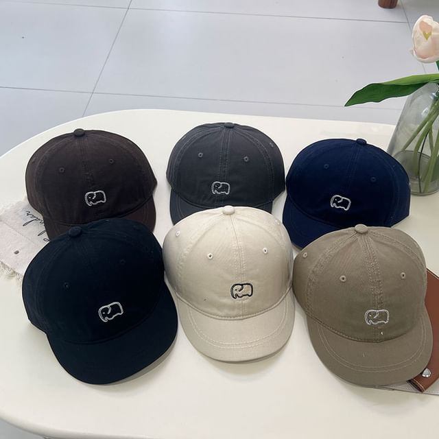 Elephant Brim Short Cap Embroidered