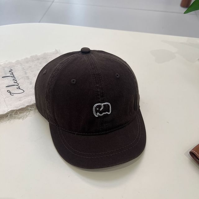 Elephant Brim Short Cap Embroidered