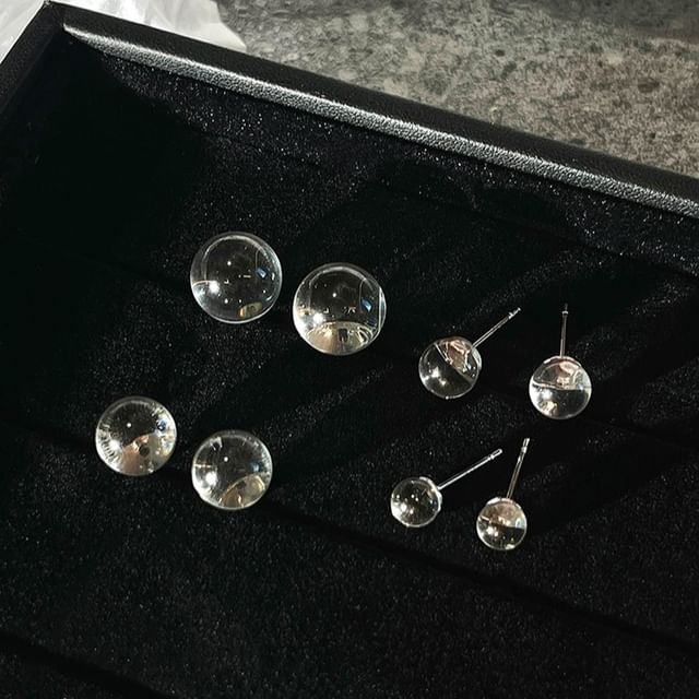 Glass Bead Stud Earring