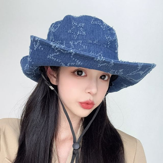 Distressed Denim Hat Boonie