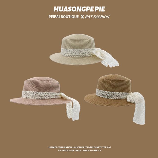 Boater Lace Straw Trim Hat