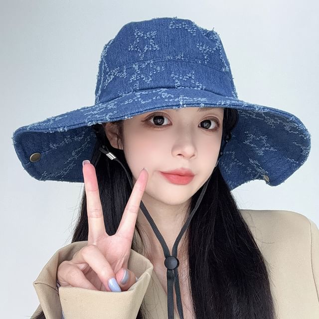 Distressed Denim Hat Boonie