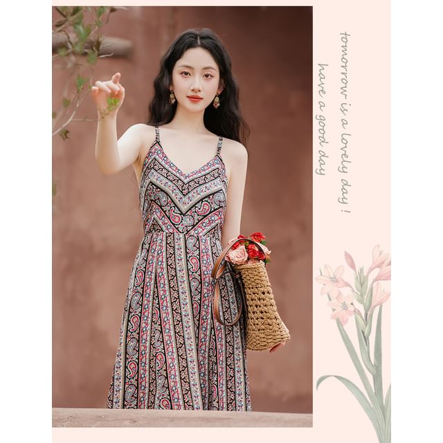 Plain Crochet Knit Midi Pinafore Dress / Spaghetti Strap Patterned Maxi Sundress / Set