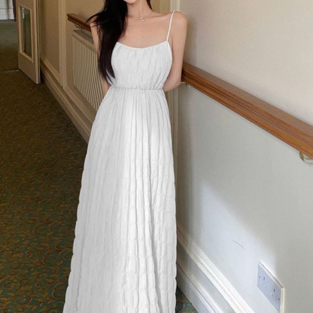 Maxi Spaghetti Sundress Strap Plain